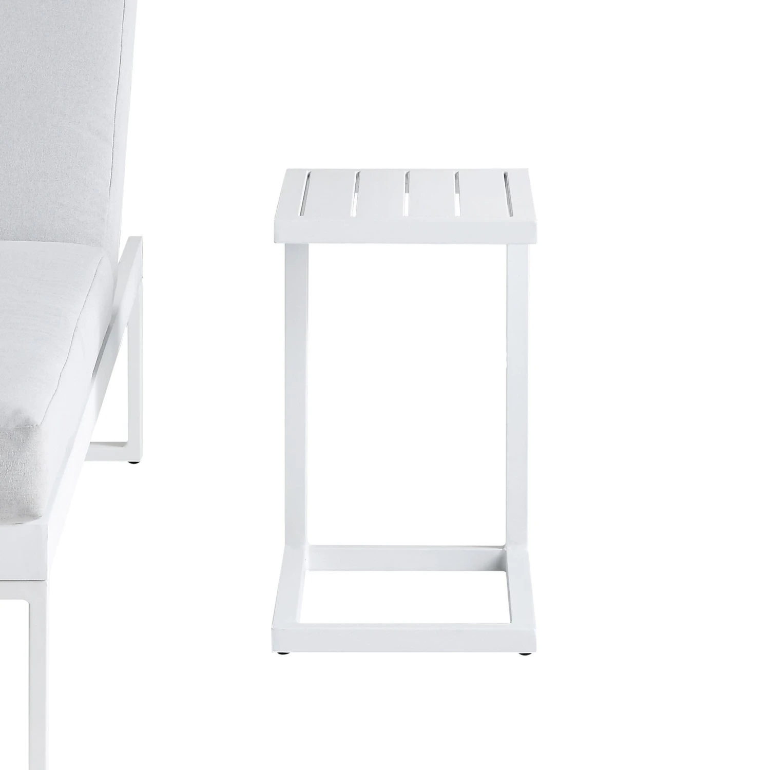 Albany Aluminium Side Table, White 1 Albany Aluminium Side Table, White