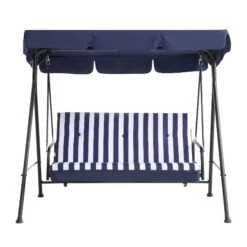 Champneys Blue Striped Reclining 3-Seater Garden Swing Seat β Reversible Cushions with Sun-Bed Mode 16 Champneys Blue Striped Reclining 3-Seater Garden Swing Seat β Reversible Cushions with Sun-Bed Mode -Daals Store OD SWG 057 BLUE WB1
