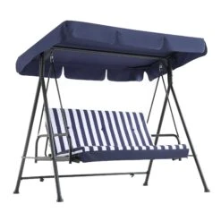 Champneys Blue Striped Reclining 3-Seater Garden Swing Seat β Reversible Cushions with Sun-Bed Mode 19 Champneys Blue Striped Reclining 3-Seater Garden Swing Seat β Reversible Cushions with Sun-Bed Mode -Daals Store OD SWG 057 BLUE WB3