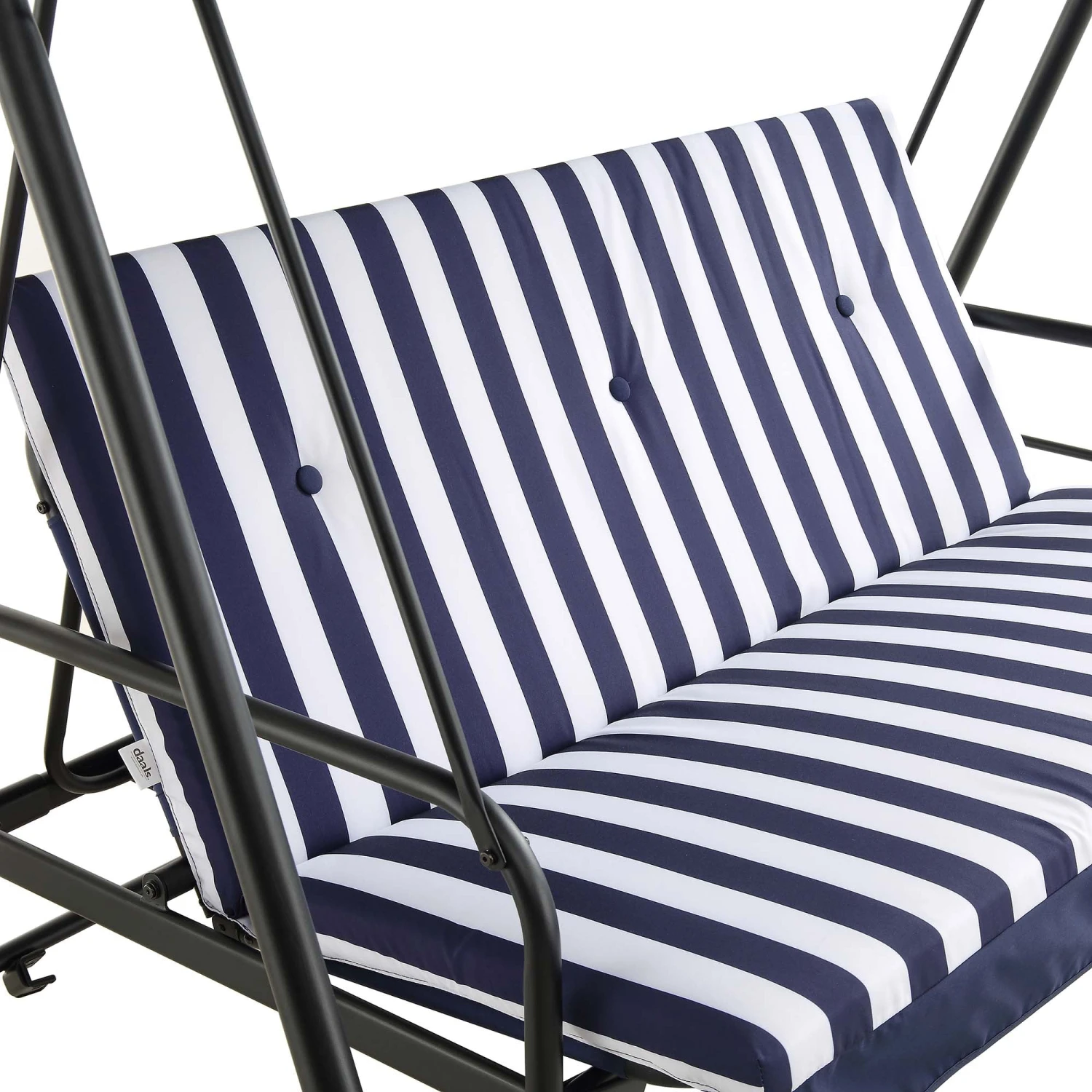 Champneys Blue Striped Reclining 3-Seater Garden Swing Seat β Reversible Cushions with Sun-Bed Mode 10 Champneys Blue Striped Reclining 3-Seater Garden Swing Seat β Reversible Cushions with Sun-Bed Mode - Image 10