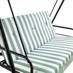 Champneys Outdoor Reclining Swing With Canopy, Sage Green Striped 23 Champneys Outdoor Reclining Swing With Canopy, Sage Green Striped -Daals Store OD SWG 057 SAGE detail1