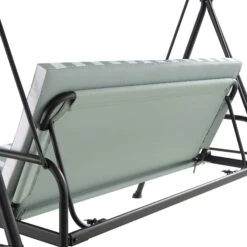 Champneys Outdoor Reclining Swing With Canopy, Sage Green Striped 24 Champneys Outdoor Reclining Swing With Canopy, Sage Green Striped -Daals Store OD SWG 057 SAGE detail2
