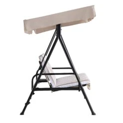 Champneys Taupe Striped Reclining 3-Seater Outdoor Swing Chair with Canopy - Convertible Sun-Bed 26 Champneys Taupe Striped Reclining 3-Seater Outdoor Swing Chair with Canopy - Convertible Sun-Bed -Daals Store OD SWG 057 TAUPE WB5