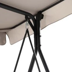 Champneys Taupe Striped Reclining 3-Seater Outdoor Swing Chair with Canopy - Convertible Sun-Bed 29 Champneys Taupe Striped Reclining 3-Seater Outdoor Swing Chair with Canopy - Convertible Sun-Bed -Daals Store OD SWG 057 TAUPE detail3