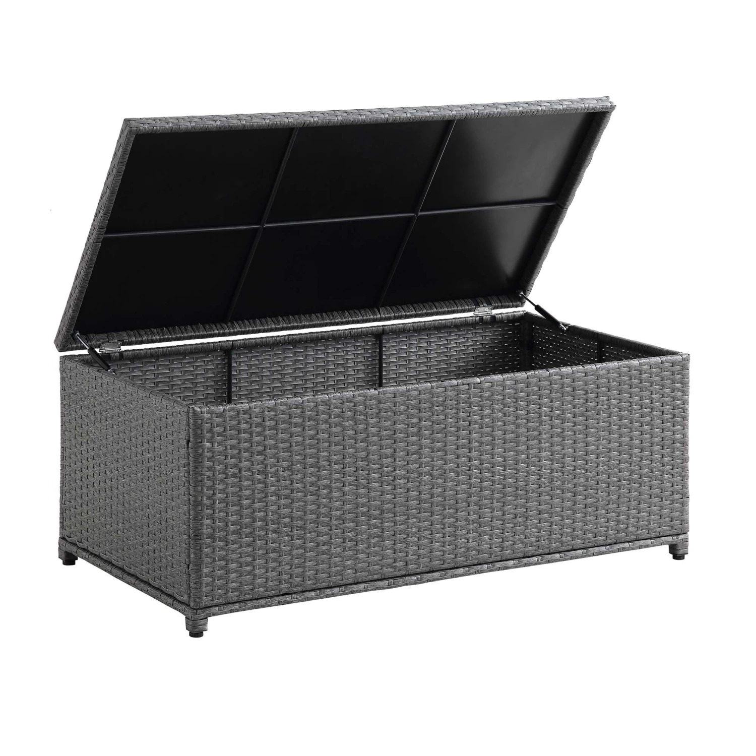 Granchester 120cm Grey Rattan Garden Storage Box β Hydraulic Lid Outdoor Cushion Trunk 4 Granchester 120cm Grey Rattan Garden Storage Box β Hydraulic Lid Outdoor Cushion Trunk - Image 4