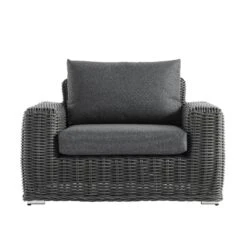 Bellagio Round Wicker Outdoor 1-Seater Sofa, Dark Grey 19 Bellagio Round Wicker Outdoor 1-Seater Sofa, Dark Grey -Daals Store OD WICK2 DARKGREY J WB1