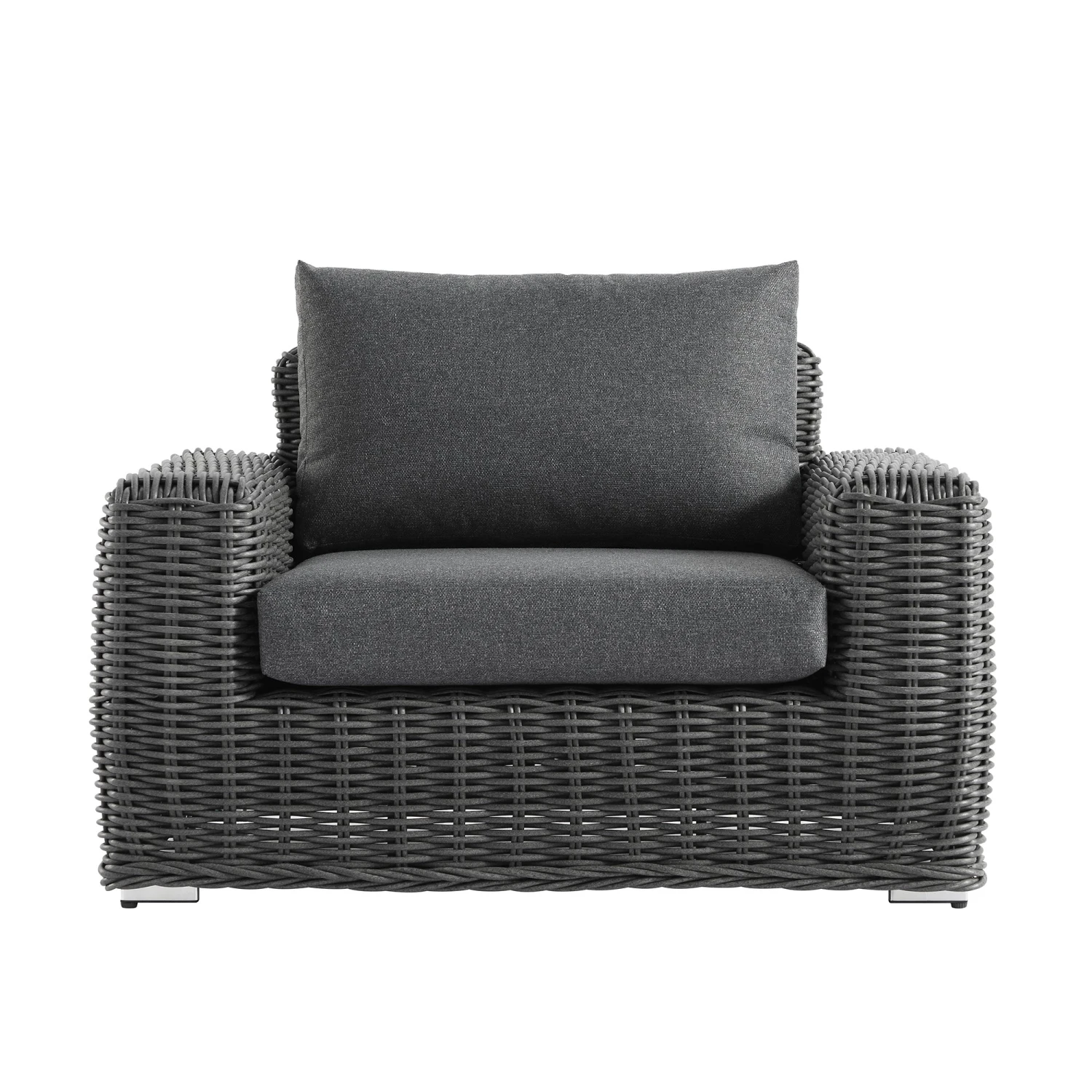 Bellagio Round Wicker Outdoor 1-Seater Sofa, Dark Grey 6 Bellagio Round Wicker Outdoor 1-Seater Sofa, Dark Grey - Image 6