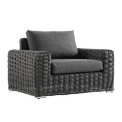 Bellagio Round Wicker Outdoor 1-Seater Sofa, Dark Grey 20 Bellagio Round Wicker Outdoor 1-Seater Sofa, Dark Grey -Daals Store OD WICK2 DARKGREY J WB2