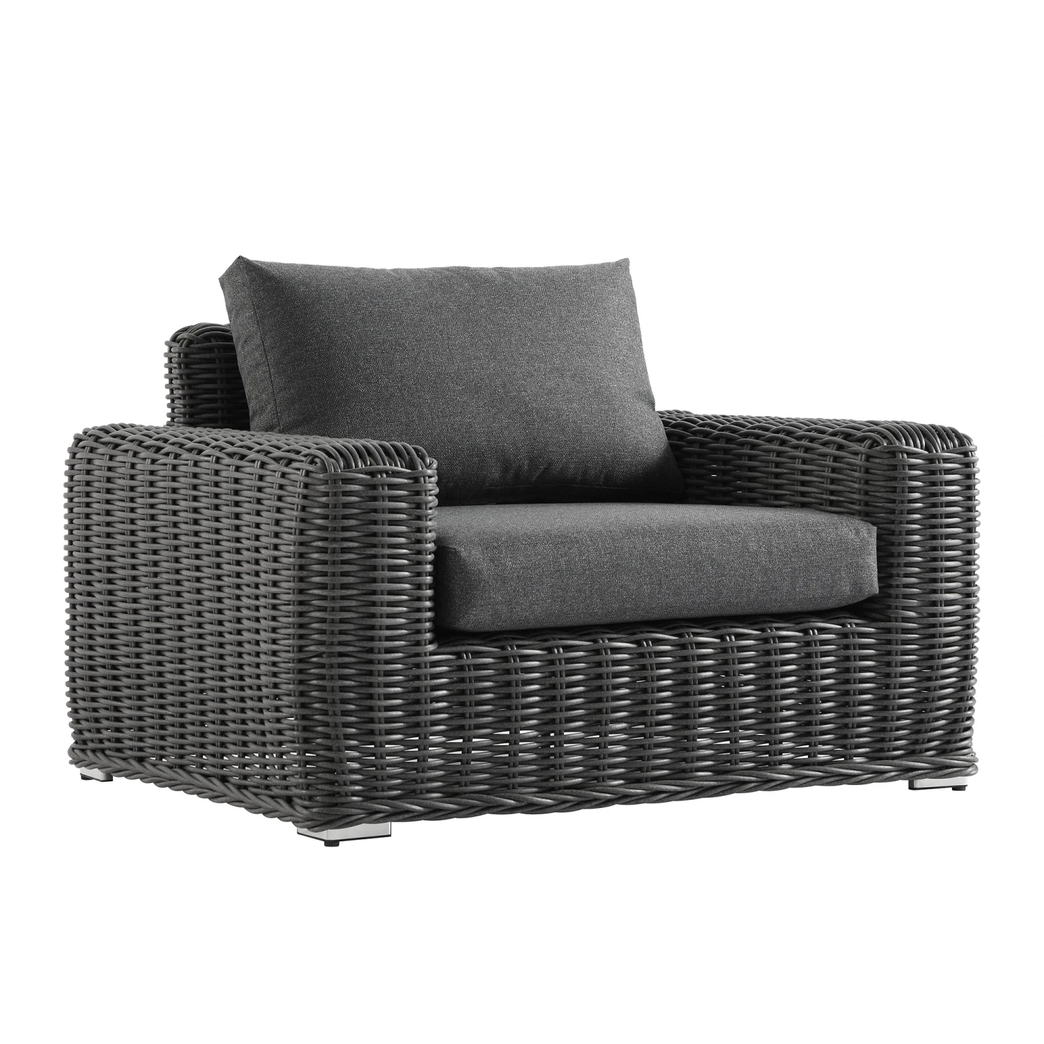 Bellagio Round Wicker Outdoor 1-Seater Sofa, Dark Grey 7 Bellagio Round Wicker Outdoor 1-Seater Sofa, Dark Grey - Image 7