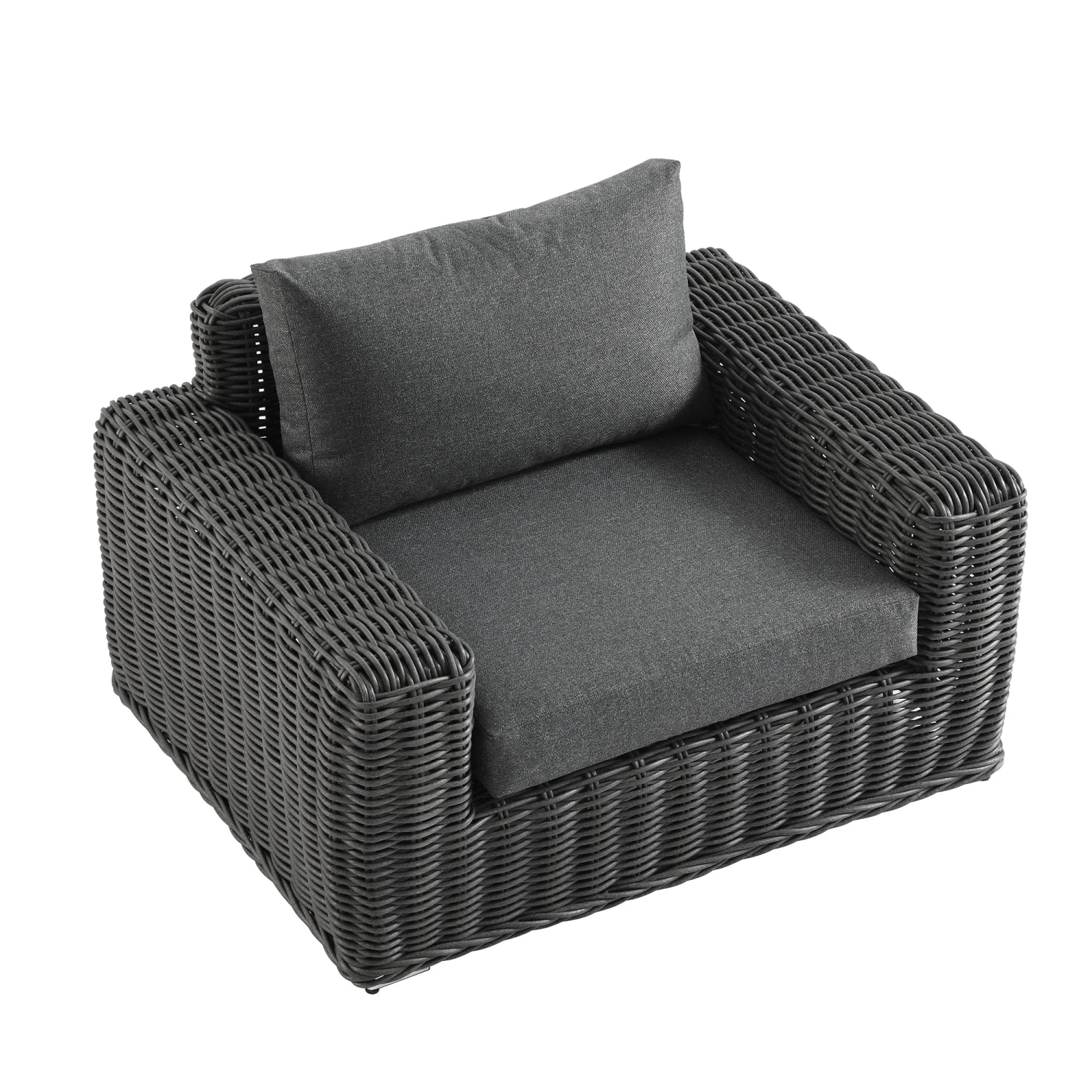 Bellagio Round Wicker Outdoor 1-Seater Sofa, Dark Grey 9 Bellagio Round Wicker Outdoor 1-Seater Sofa, Dark Grey - Image 9