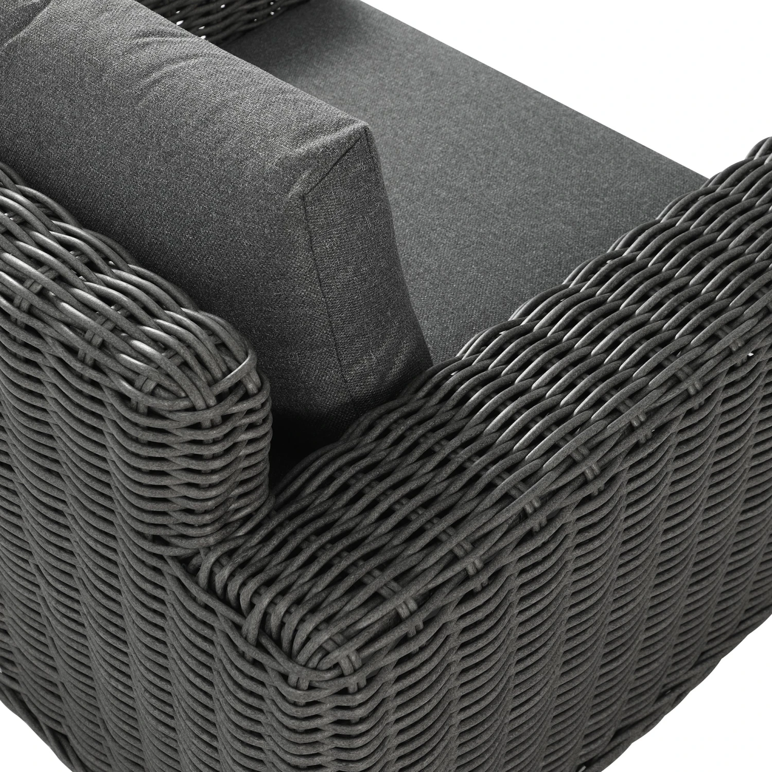 Bellagio Round Wicker Outdoor 1-Seater Sofa, Dark Grey 13 Bellagio Round Wicker Outdoor 1-Seater Sofa, Dark Grey - Image 13