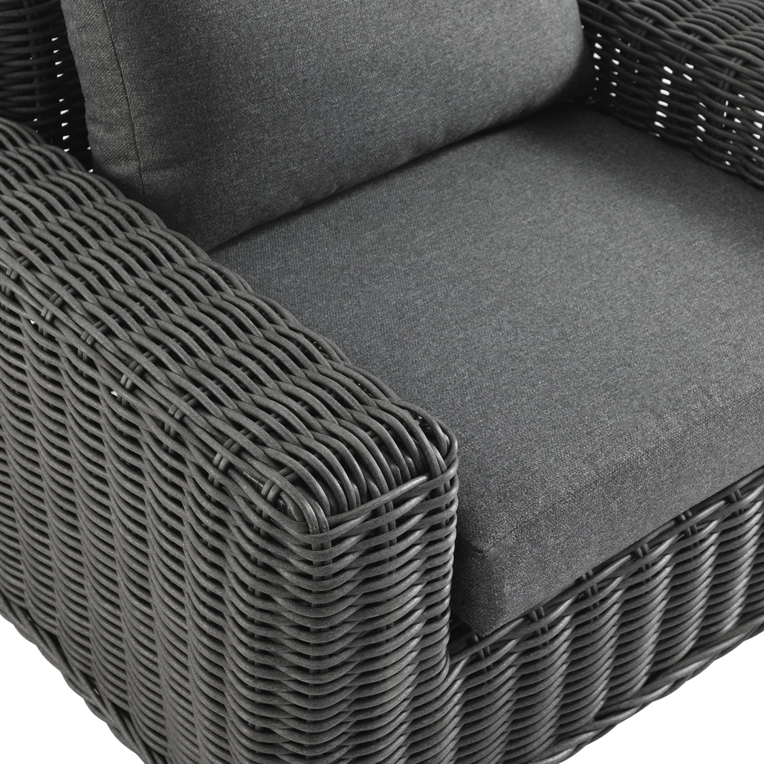 Bellagio Round Wicker Outdoor 1-Seater Sofa, Dark Grey 14 Bellagio Round Wicker Outdoor 1-Seater Sofa, Dark Grey - Image 14