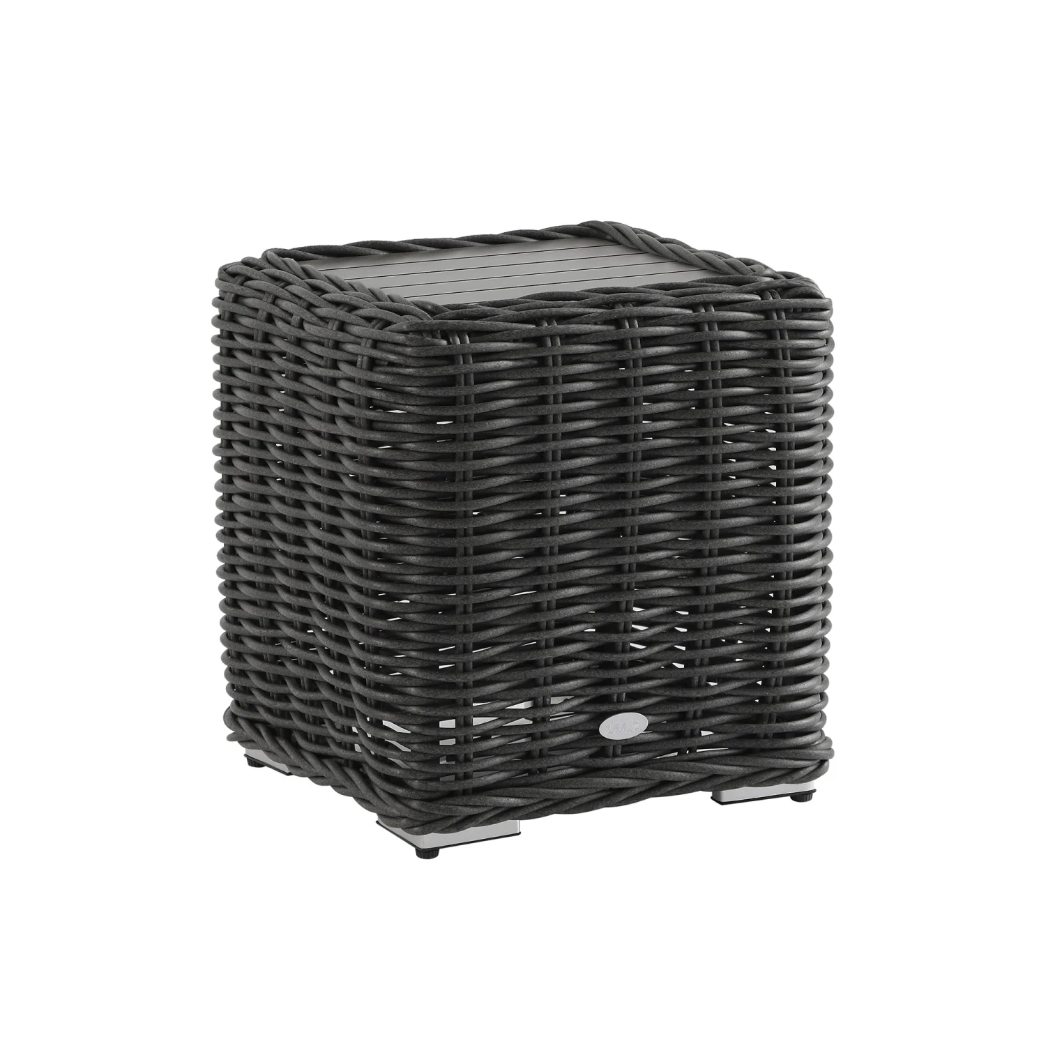 Bellagio Round Wicker Outdoor Side Table, Dark Grey 1 Bellagio Round Wicker Outdoor Side Table, Dark Grey