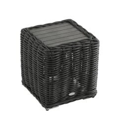 Bellagio Round Wicker Outdoor Side Table, Dark Grey 12 Bellagio Round Wicker Outdoor Side Table, Dark Grey -Daals Store OD WICK2 DARKGREY STB04 WB4