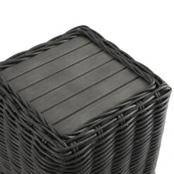 Bellagio Round Wicker Outdoor Side Table, Dark Grey 13 Bellagio Round Wicker Outdoor Side Table, Dark Grey -Daals Store OD WICK2 DARKGREY STB04 detail1