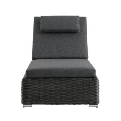 Bellagio Round Wicker Sun Lounger With Headrest, Dark Grey 14 Bellagio Round Wicker Sun Lounger With Headrest, Dark Grey -Daals Store OD WICK2 DARKGREY SUNLG WB2