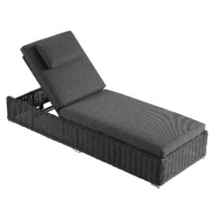Bellagio Round Wicker Sun Lounger With Headrest, Dark Grey 16 Bellagio Round Wicker Sun Lounger With Headrest, Dark Grey -Daals Store OD WICK2 DARKGREY SUNLG WB4