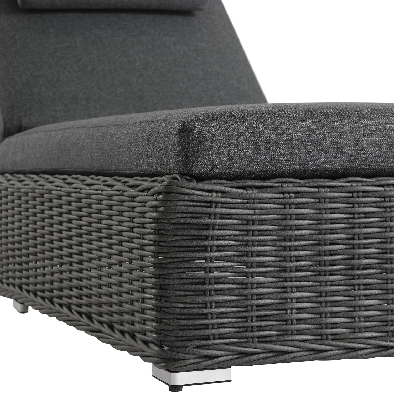 Bellagio Round Wicker Sun Lounger With Headrest, Dark Grey 9 Bellagio Round Wicker Sun Lounger With Headrest, Dark Grey - Image 9