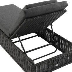 Bellagio Round Wicker Sun Lounger With Headrest, Dark Grey 20 Bellagio Round Wicker Sun Lounger With Headrest, Dark Grey -Daals Store OD WICK2 DARKGREY SUNLG detail2