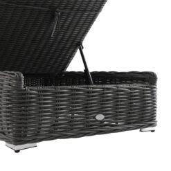 Bellagio Round Wicker Sun Lounger With Headrest, Dark Grey 21 Bellagio Round Wicker Sun Lounger With Headrest, Dark Grey -Daals Store OD WICK2 DARKGREY SUNLG detail3