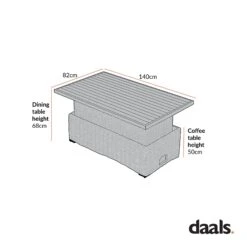 Bellagio Natural Round Wicker Outdoor Rising Table β Adjustable Height Coffee to Dining Table 5 Bellagio Natural Round Wicker Outdoor Rising Table β Adjustable Height Coffee to Dining Table -Daals Store OD WICK2 G CHART