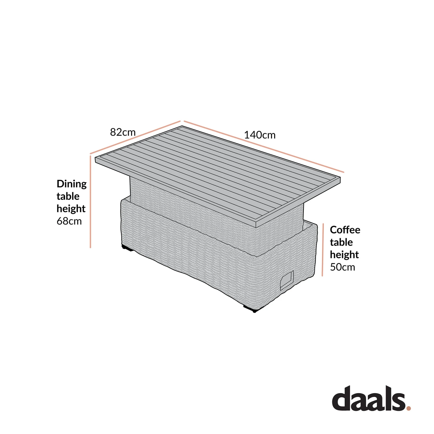 Bellagio Natural Round Wicker Outdoor Rising Table β Adjustable Height Coffee to Dining Table 3 Bellagio Natural Round Wicker Outdoor Rising Table β Adjustable Height Coffee to Dining Table - Image 3