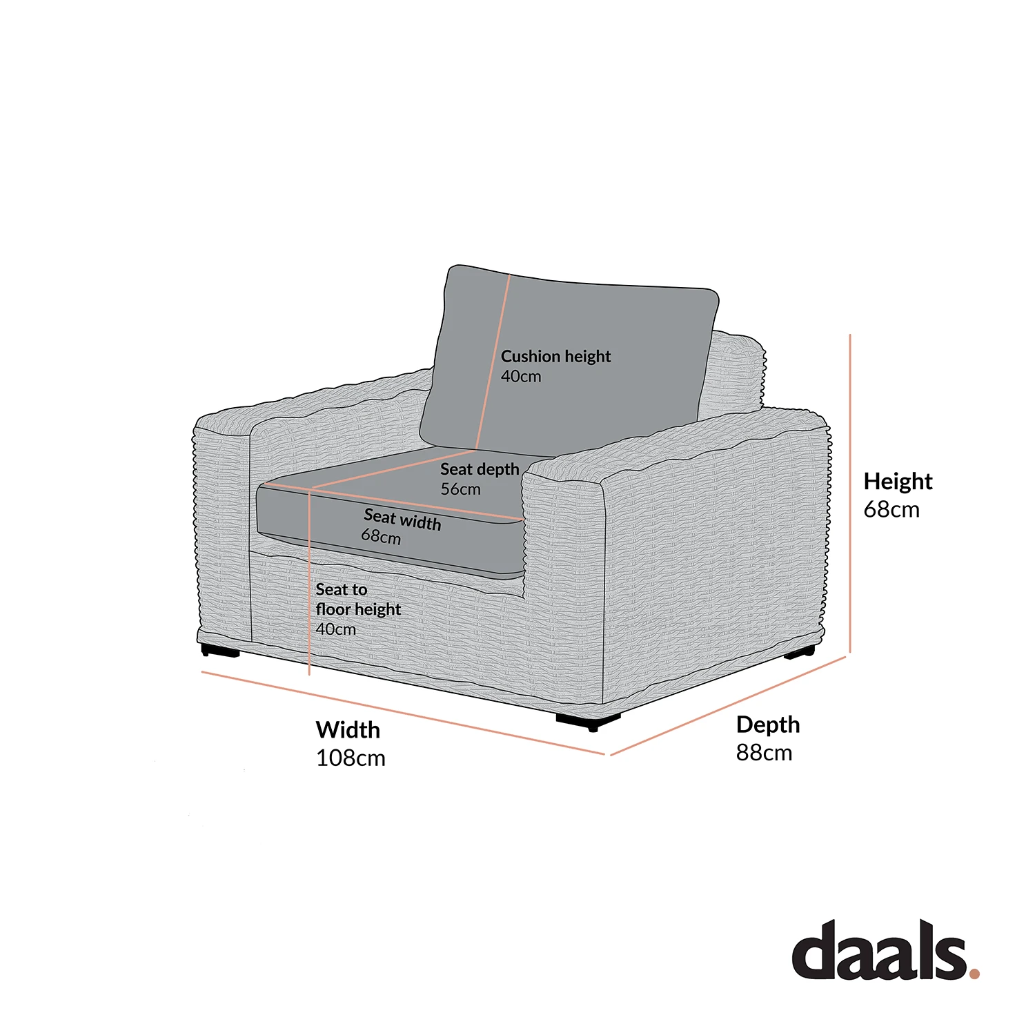 Bellagio Natural Round Wicker Outdoor 1-Seater Sofa β Luxury Woven Armchair with Beige Cushions 5 Bellagio Natural Round Wicker Outdoor 1-Seater Sofa β Luxury Woven Armchair with Beige Cushions - Image 5