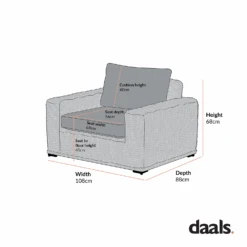 Bellagio Round Wicker Outdoor 1-Seater Sofa, Dark Grey 21 Bellagio Round Wicker Outdoor 1-Seater Sofa, Dark Grey -Daals Store OD WICK2 J CHART 3