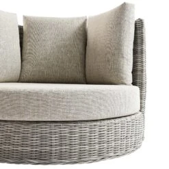 Bellagio Round Wicker Swivel Daybed, Light Grey -Daals Store OD WICK2 LGREY DBED01 detail1