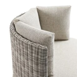 Bellagio Round Wicker Swivel Daybed, Light Grey -Daals Store OD WICK2 LGREY DBED01 detail3