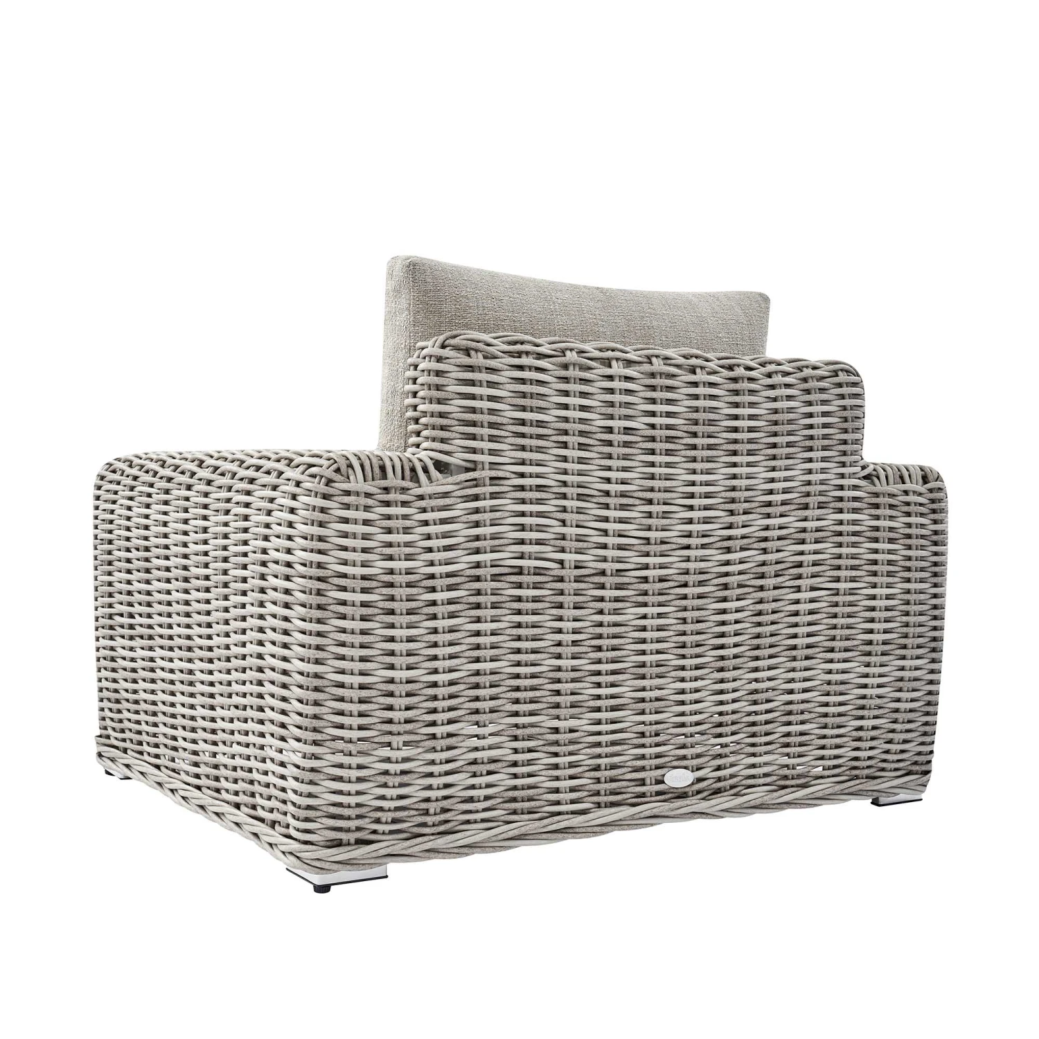 Bellagio Light Grey Round Wicker Outdoor 1-Seater Sofa - Luxury All-Weather Armchair with Taupe Cushions 6 Bellagio Light Grey Round Wicker Outdoor 1-Seater Sofa - Luxury All-Weather Armchair with Taupe Cushions - Image 6