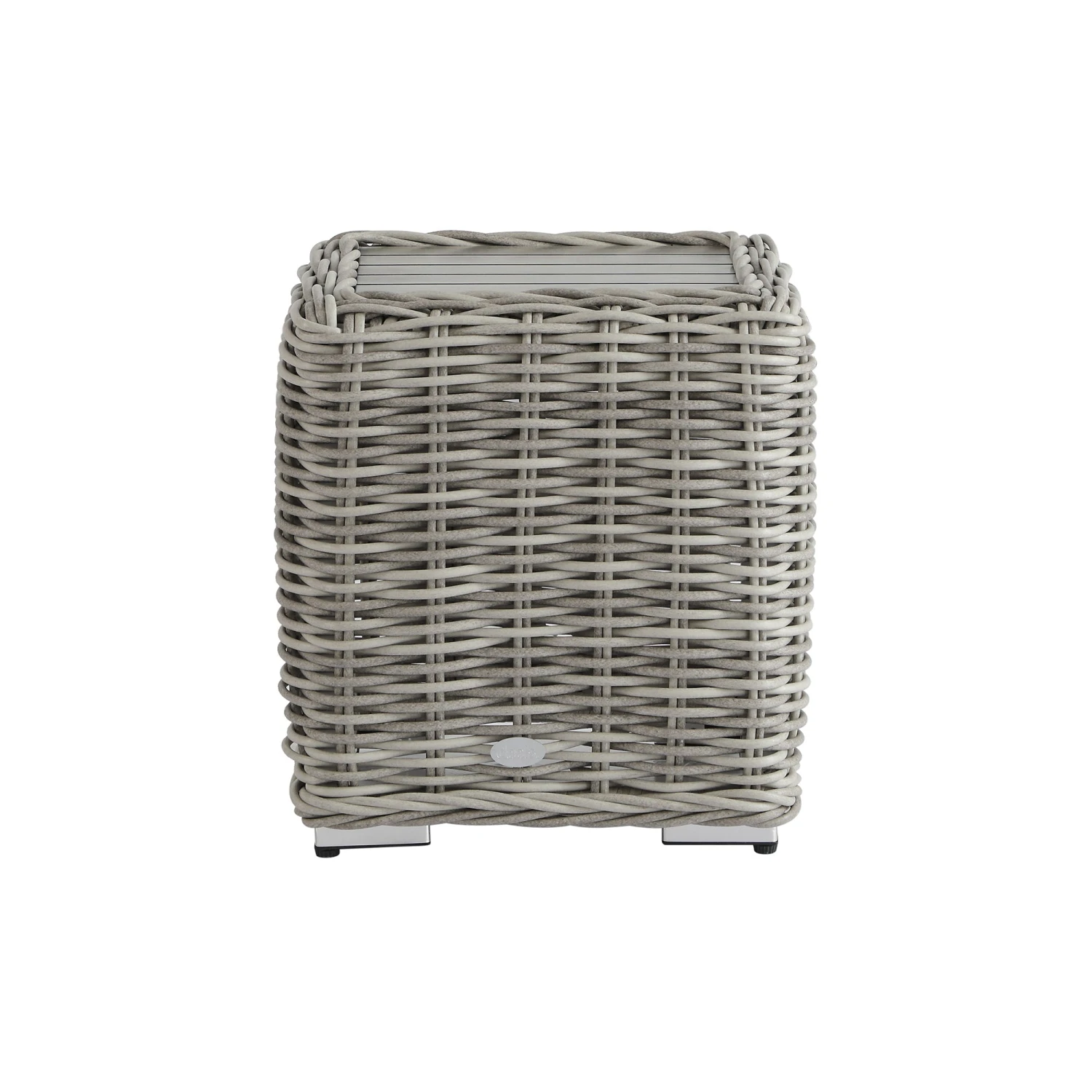 Bellagio Round Wicker Outdoor Side Table, Light Grey 3 Bellagio Round Wicker Outdoor Side Table, Light Grey - Image 3