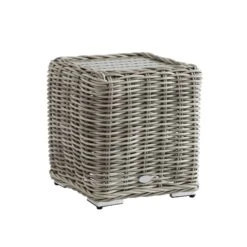 Bellagio Round Wicker Outdoor Side Table, Light Grey 11 Bellagio Round Wicker Outdoor Side Table, Light Grey -Daals Store OD WICK2 LGREY STB04 WB2