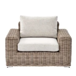 Bellagio Round Wicker Outdoor 1-Seater Sofa, Natural