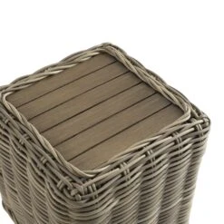Bellagio Round Wicker Outdoor Side Table, Natural -Daals Store OD WICK2 NAT STB04 detail1