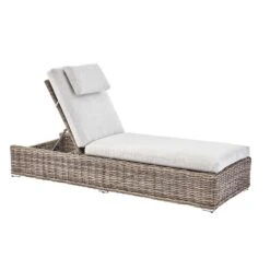 Bellagio Round Wicker Sun Lounger With Headrest, Natural 18 Bellagio Round Wicker Sun Lounger With Headrest, Natural -Daals Store OD WICK2 NAT SUNLG WB1