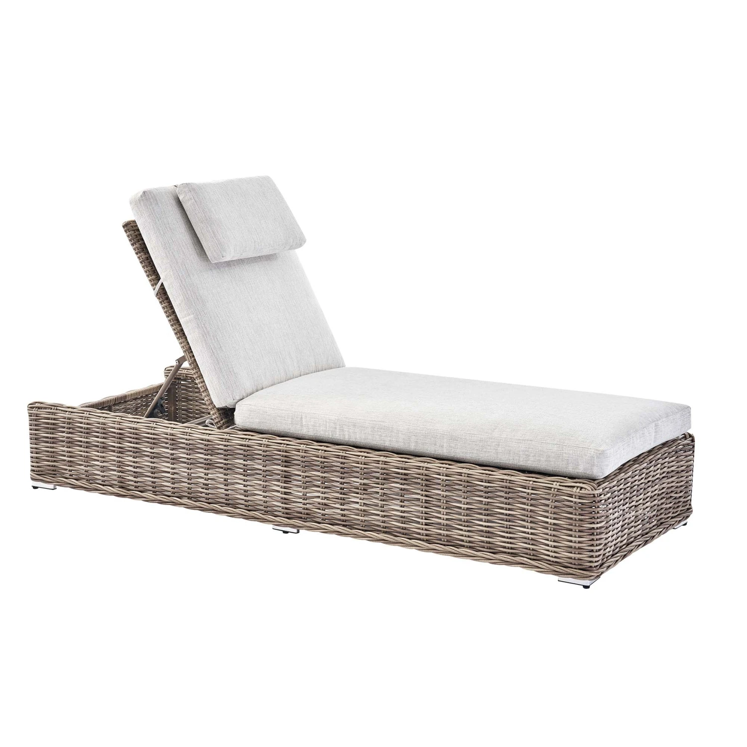 Bellagio Round Wicker Sun Lounger With Headrest, Natural 7 Bellagio Round Wicker Sun Lounger With Headrest, Natural - Image 7