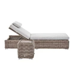 Bellagio Round Wicker Sun Lounger With Headrest, Natural 20 Bellagio Round Wicker Sun Lounger With Headrest, Natural -Daals Store OD WICK2 NAT SUNLG WB2