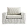 Bellagio Round Wicker Outdoor 1-Seater Sofa, White -Daals Store OD WICK2 WHITE J WB1