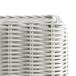 Bellagio Round Wicker Outdoor Side Table, White 14 Bellagio Round Wicker Outdoor Side Table, White -Daals Store OD WICK2 WHTE STB04 detail2