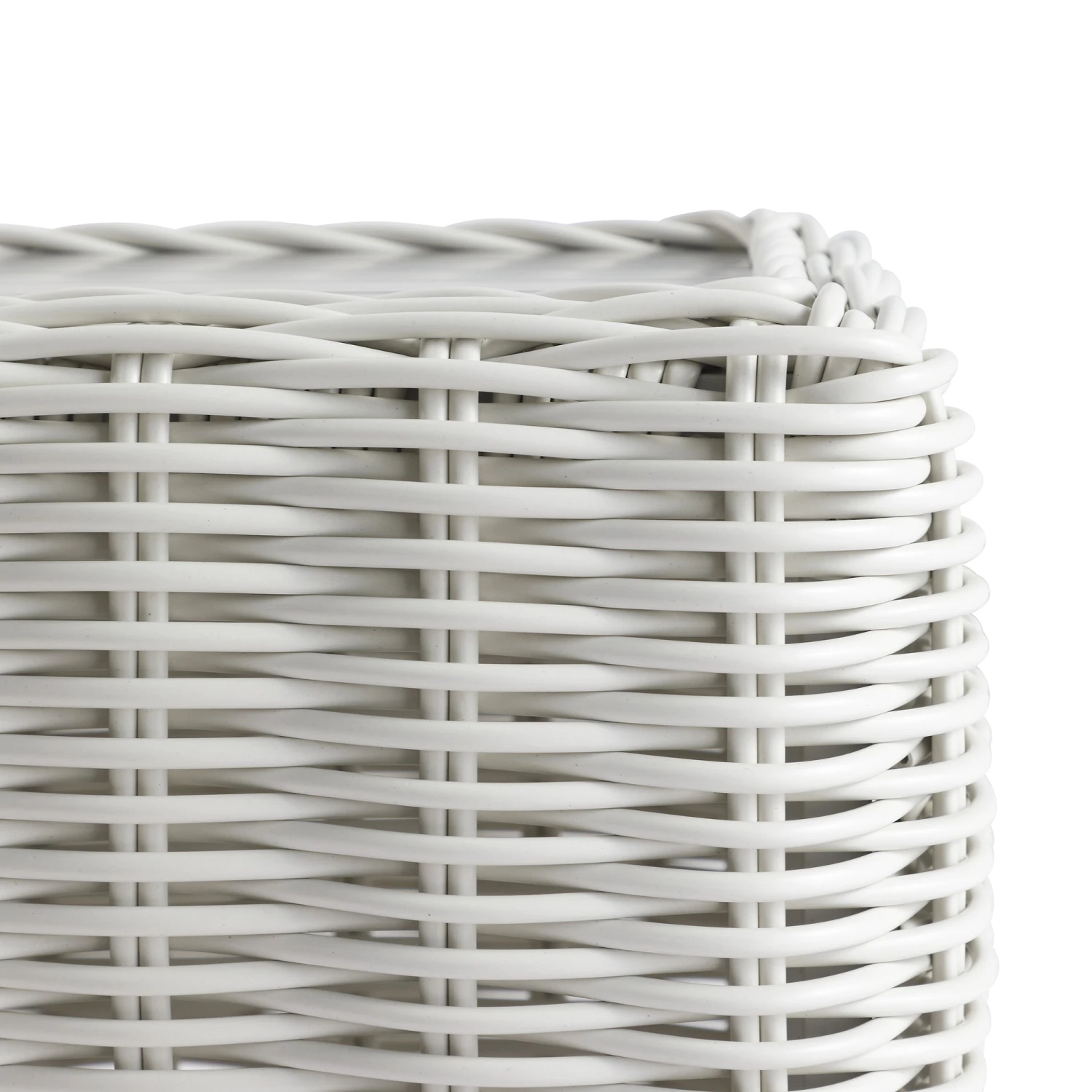 Bellagio Round Wicker Outdoor Side Table, White 7 Bellagio Round Wicker Outdoor Side Table, White - Image 7