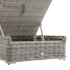 Bellagio Light Grey Round Wicker Sun Lounger β Taupe Striped Weatherproof Cushion with Headrest 21 Bellagio Light Grey Round Wicker Sun Lounger β Taupe Striped Weatherproof Cushion with Headrest -Daals Store OD WICK3 LGREY TAUPESTRIPE SUNLG detail3
