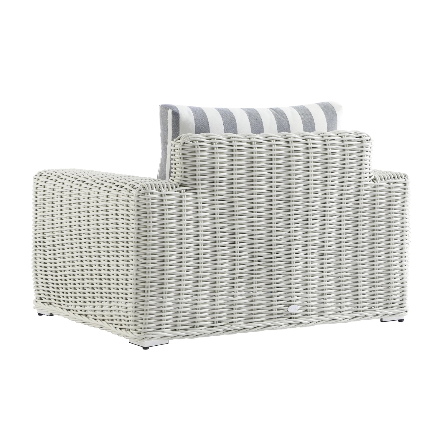 Bellagio Round Wicker Outdoor 1-Seater Sofa, White With Blue Stripes 10 Bellagio Round Wicker Outdoor 1-Seater Sofa, White With Blue Stripes - Image 10