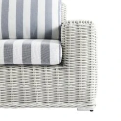 Bellagio Round Wicker Outdoor 1-Seater Sofa, White With Blue Stripes 23 Bellagio Round Wicker Outdoor 1-Seater Sofa, White With Blue Stripes -Daals Store OD WICK3 WHITE BLUESTRIPE J detail1