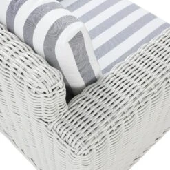 Bellagio Round Wicker Outdoor 1-Seater Sofa, White With Blue Stripes 25 Bellagio Round Wicker Outdoor 1-Seater Sofa, White With Blue Stripes -Daals Store OD WICK3 WHITE BLUESTRIPE J detail3