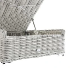 Bellagio White with Blue Striped Cushions – Nautical Round Wicker Adjustable Sun Lounger -Daals Store OD WICK3 WHITE BLUESTRIPE SUNLG detail3