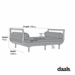 Willowbrook White Lattice Weave Rattan Daybed β Luxury All-Weather Outdoor & Indoor Sunbed 28 Willowbrook White Lattice Weave Rattan Daybed β Luxury All-Weather Outdoor & Indoor Sunbed -Daals Store OD WICK4 DBED02 CHART 1