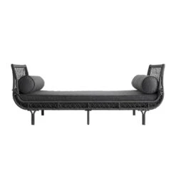 Willowbrook Dark Grey Lattice Weave Rattan – Luxury Outdoor Daybed with Weather-Resistant Cushions