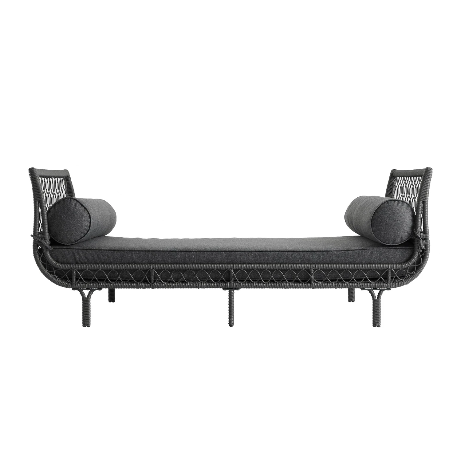 Willowbrook Dark Grey Lattice Weave Rattan β Luxury Outdoor Daybed with Weather-Resistant Cushions 1 Willowbrook Dark Grey Lattice Weave Rattan β Luxury Outdoor Daybed with Weather-Resistant Cushions
