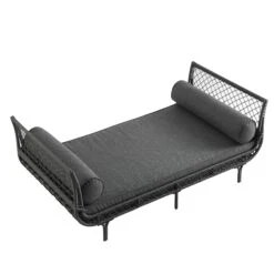 Willowbrook Dark Grey Lattice Weave Rattan β Luxury Outdoor Daybed with Weather-Resistant Cushions 11 Willowbrook Dark Grey Lattice Weave Rattan β Luxury Outdoor Daybed with Weather-Resistant Cushions -Daals Store OD WICK4 GREY DBED02 WB3